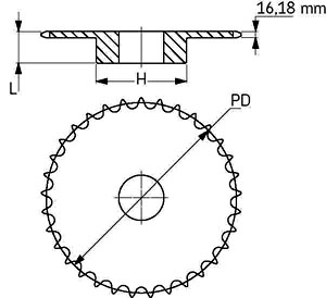 Звездочка PHS 16B-1B35
